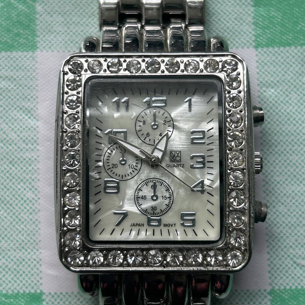 NY&C Silver Tone Pearlized Dial Women’s Quartz Watch